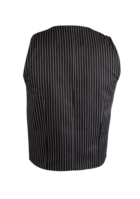 Pin Striped Men's Classic Vest in Black and Gray Back