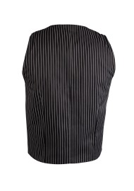 Pin Striped Men's Classic Vest in Black and Gray Back