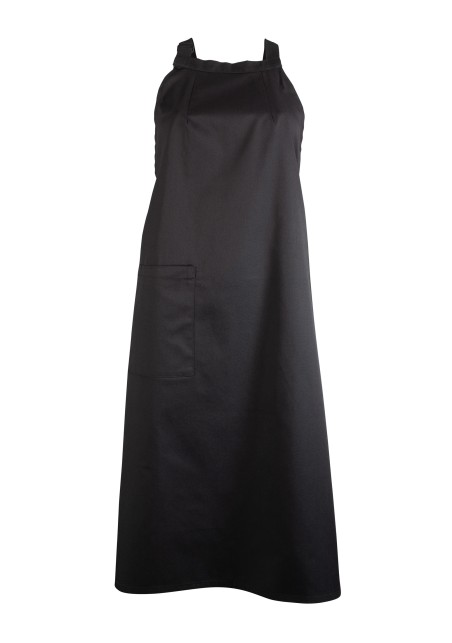 Unisex Bib Apron on Jet Black with Pocket