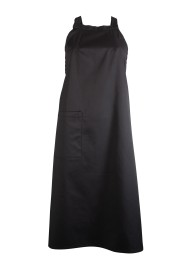 Unisex Bib Apron on Jet Black with Pocket