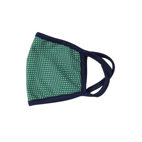 kelly green polka dot print face mask in cotton with filter