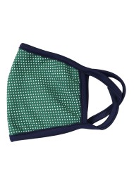 kelly green polka dot print face mask in cotton with filter