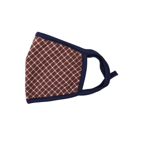checkered face mask in brown