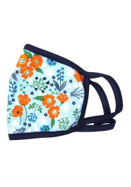Light blue and orange floral face mask with filter summer protective masks