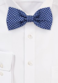 Royal Blue Geometric Print Cotton Bow Tie
