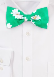 Daisy Flower Bow Tie in Spring Green