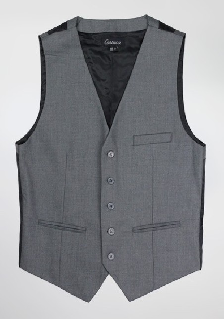 Mens Suit Vest in Dress Gray