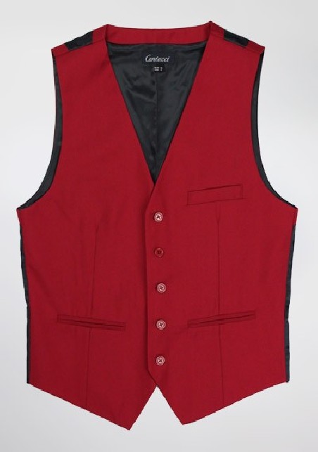 Mens Suit Vest in Cherry