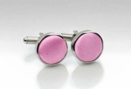 Pink Fabric Covered Cufflinks