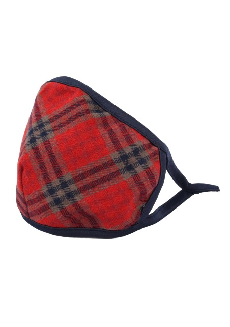 tartan plaid filter face mask in cotton