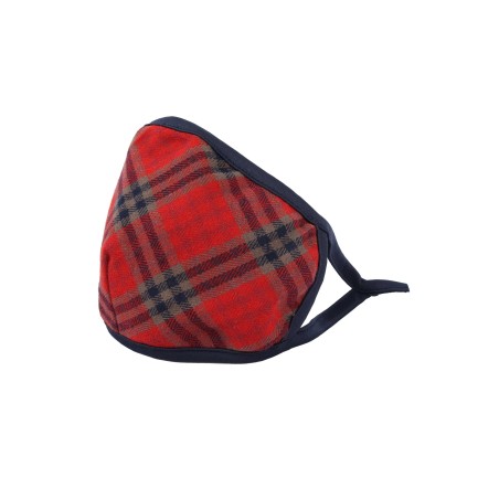 tartan plaid filter face mask in cotton