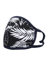 palm leaf print filter face mask in black and white
