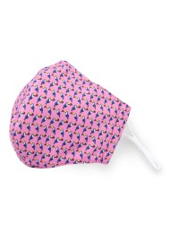 bird print face masks in pink