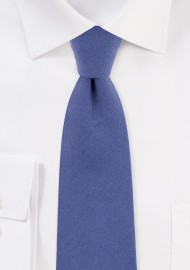 Textured Cotton Skinny Tie in Indigo Blue