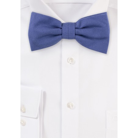 Indigo Blue Matte Cotton Bow Tie
