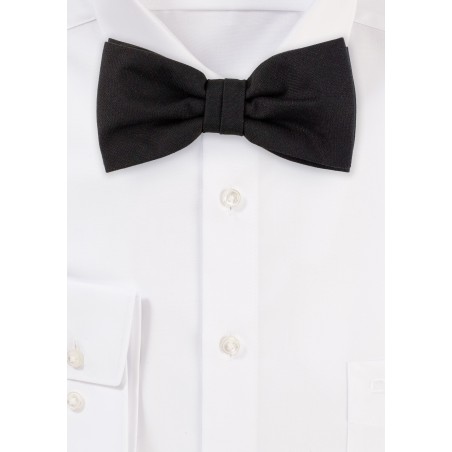 Matte Black Solid Color Bow Tie