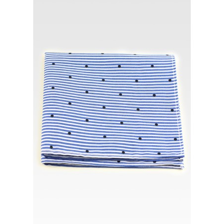 Striped Cotton Hanky with Polka Dot Print