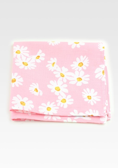 Pink Floral Cotton Pocket Square