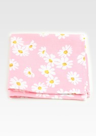 Pink Floral Cotton Pocket Square