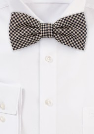Micro Check Tweed Bow Tie in Brown