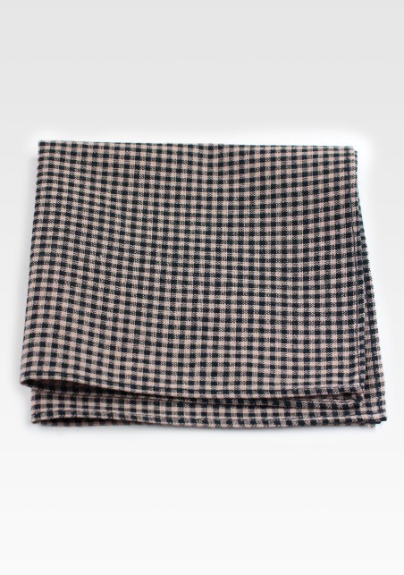 Tweed Cotton Hanky in Brown