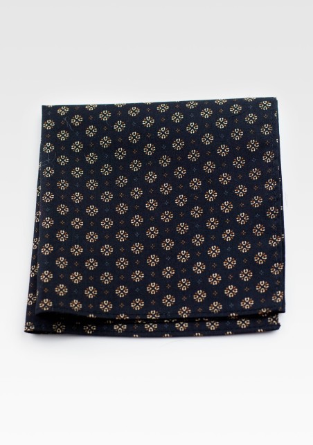 Hanky Pocket Square in Black & Gold