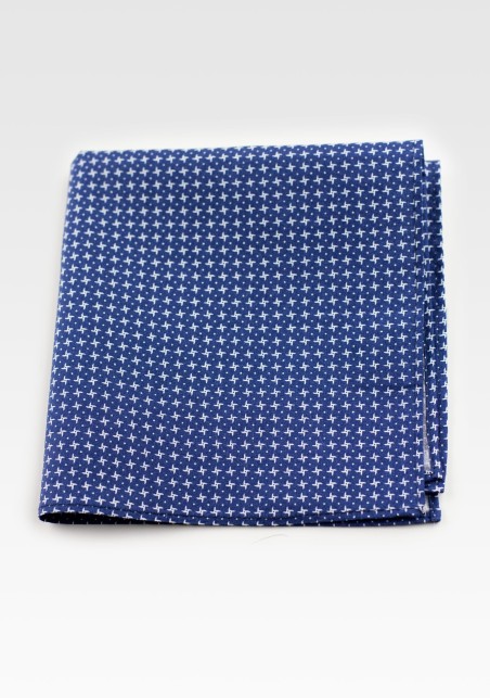 Royal Blue Patterned Pocket Square Hanky