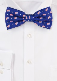 American Flag Bow Tie in Royal Blue