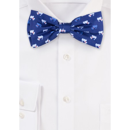 Royal Blue Bow Tie with Terrier Print