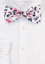 Leopard Print Bow Tie in Pink