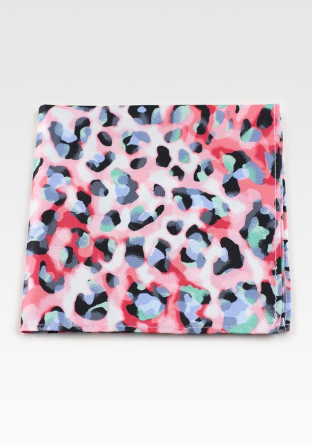 Pink Leopard Print Suit Hanky