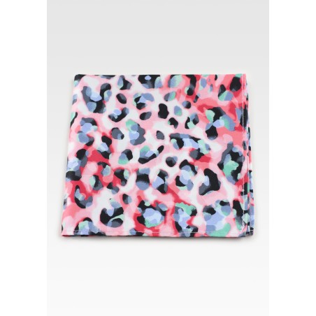 Pink Leopard Print Suit Hanky