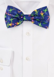 Colorful Gecko Print Designer Bow Tie