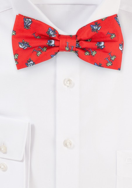 Red Bow Tie with Palm Trees and Koala Bears