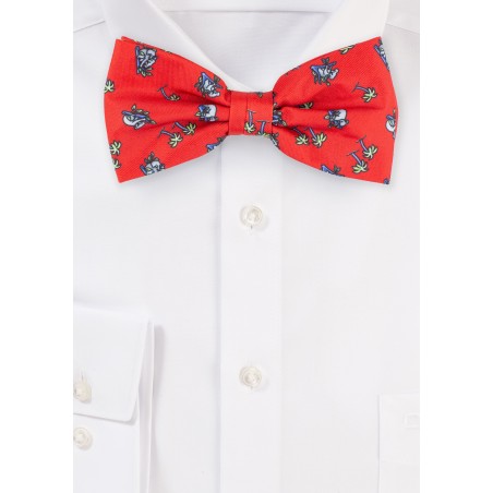 Red Bow Tie with Palm Trees and Koala Bears