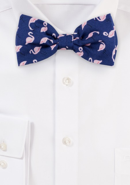 Flamingo Print Bow Tie