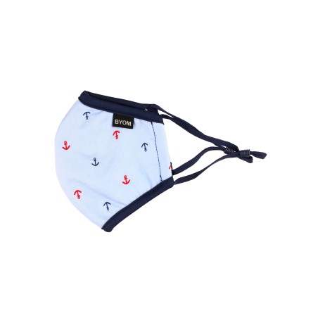 Light Blue Anchor Print Kids Face Mask