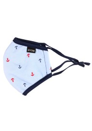 Light Blue Anchor Print Kids Face Mask