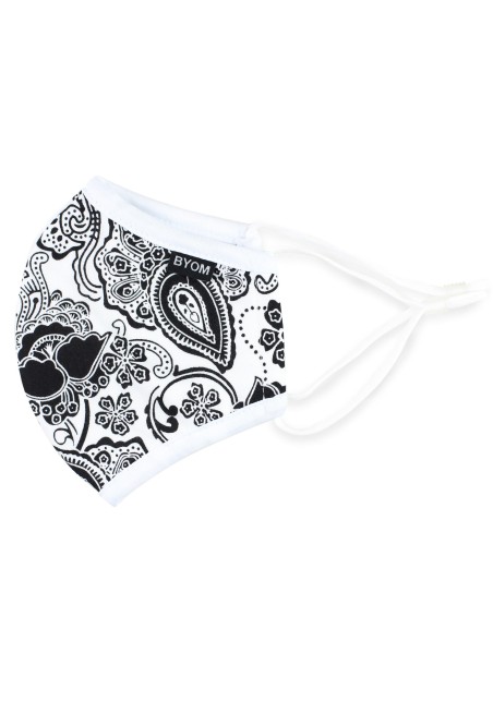 Black and White Floral Paisley Kids Mask