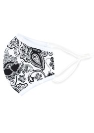 Black and White Floral Paisley Kids Mask