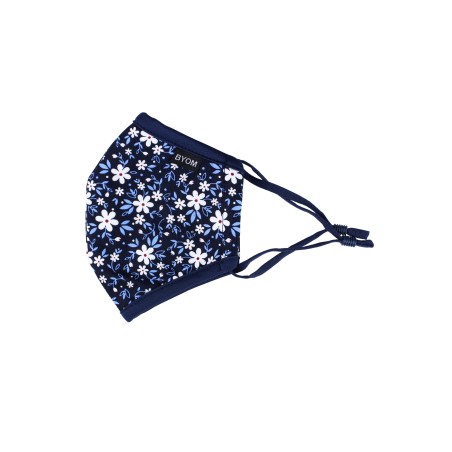Navy Floral Face Mask for Kids