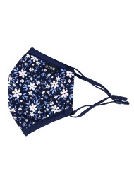 Navy Floral Face Mask for Kids