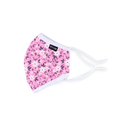Pink Floral Face Mask for Kids in Cotton