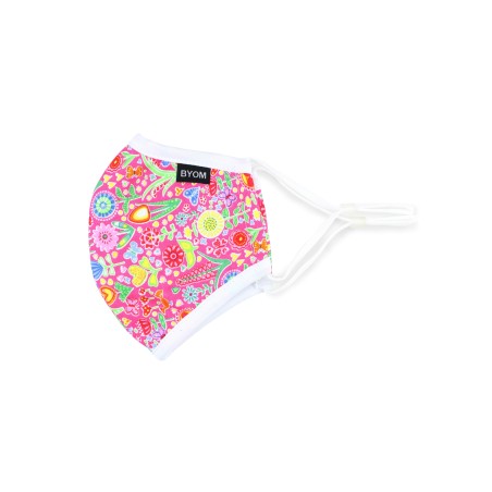 Pink Summer Floral Print Kids Mask