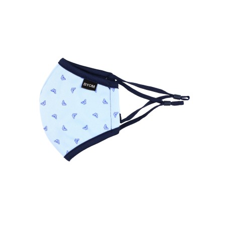 Kids Face Mask in Blue with Butterfly Print