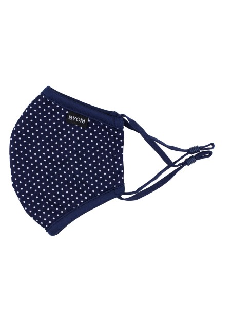 Navy Micro Dot Print Kids Mask