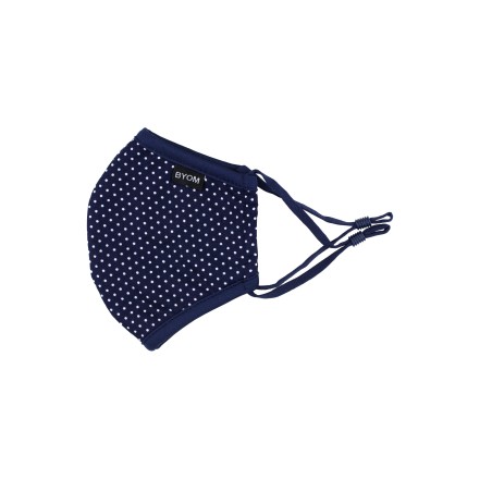 Navy Micro Dot Print Kids Mask