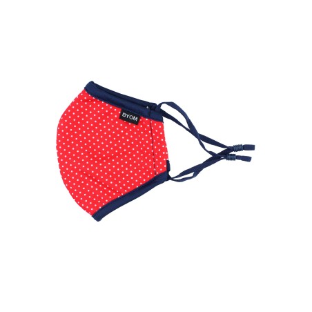 Cherry Red Polka Dot Print Kids Mask
