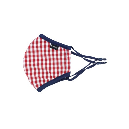 Red and White Gingham Face Mask for Kids