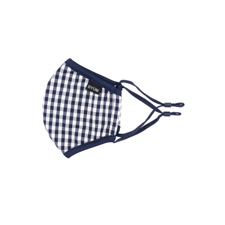 Navy Blue Gingham Face Mask for Kids